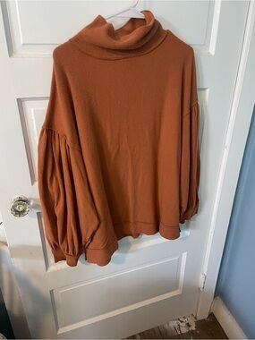 We the free Balloon Sleeve mockneck Sweater